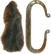 Fire Striker Hand Forged from File, 
with flint chard